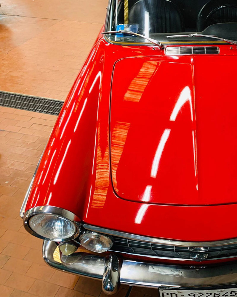 Polishing and Restoration of Vintage Red Car
